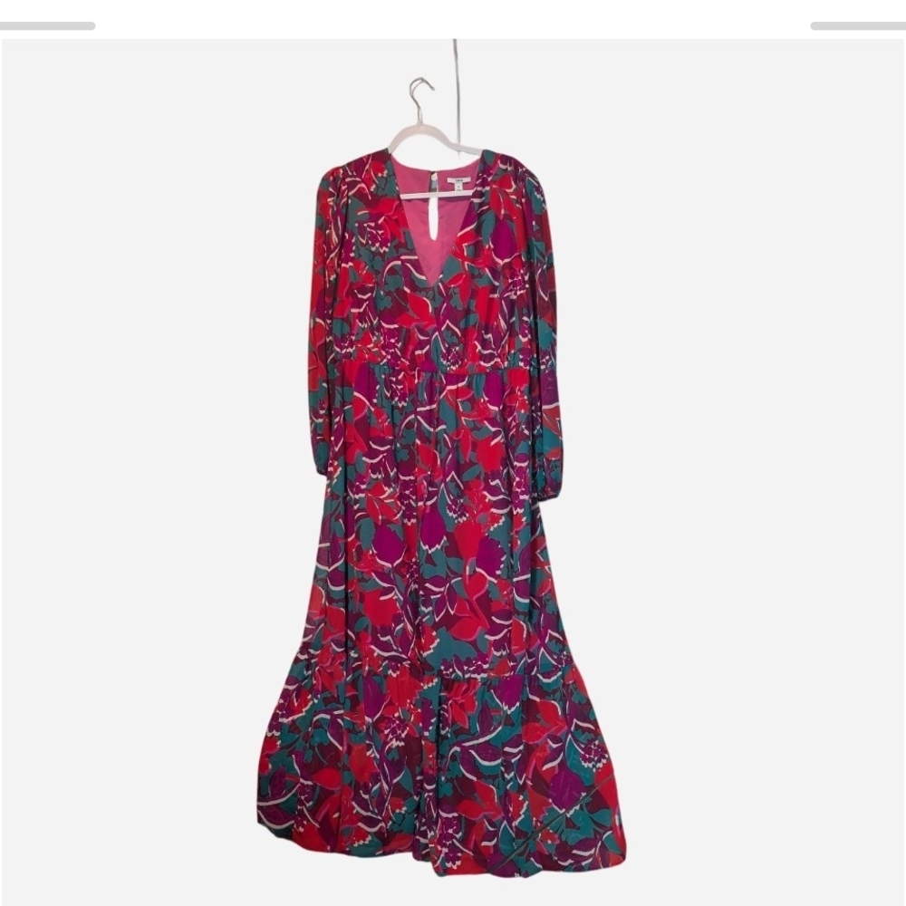 Pre-owned Floral V-Neck Maxi Dress - Multicolor - Picture 2 of 12